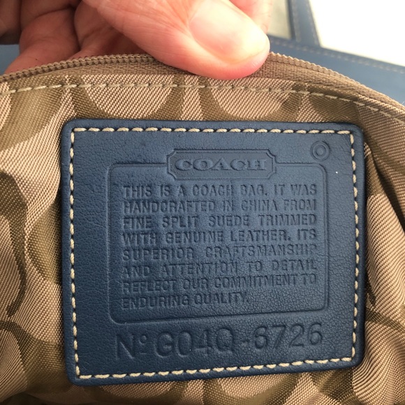 Blue suede coach bag! Great condition! - Picture 6 of 9